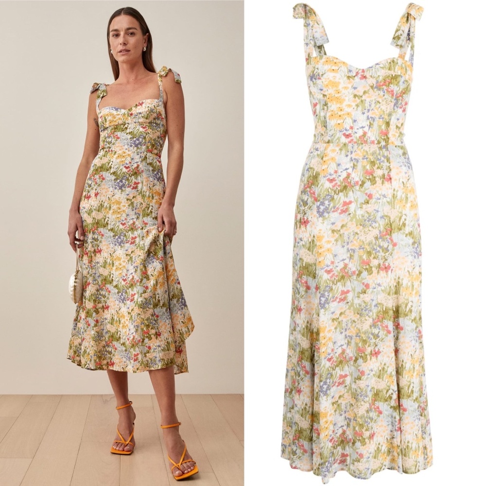 Reformation Nadira Floral Print Dress - countryside